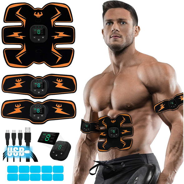 Muscle Toner, USB Rechargeable Gear for Abdomen/Arm/Leg,Workout Equipment for Men Women,10 pcs Free Gel Pads