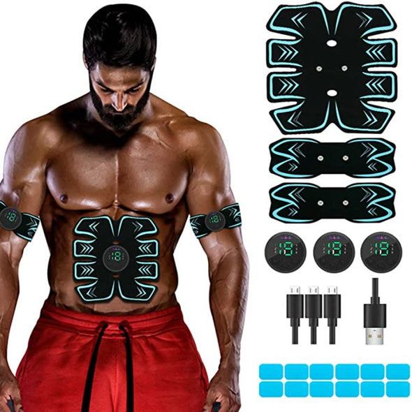 USB Rechargeable Portable Fitness Workout Equipment With 10pcs Free Gel Pads For Men Woman, The Latest Model 6 Modes, 19 Levels Of Intensity